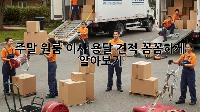 주말 원룸 이사, 용달 견적 꼼꼼하게 알아보기!