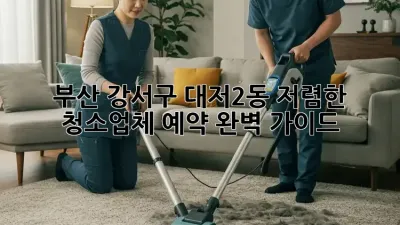 부산 강서구 대저2동 저렴한 청소업체 예약 완벽 가이드!