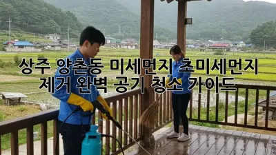 상주 양촌동 미세먼지, 초미세먼지 제거 완벽 공기 청소 가이드